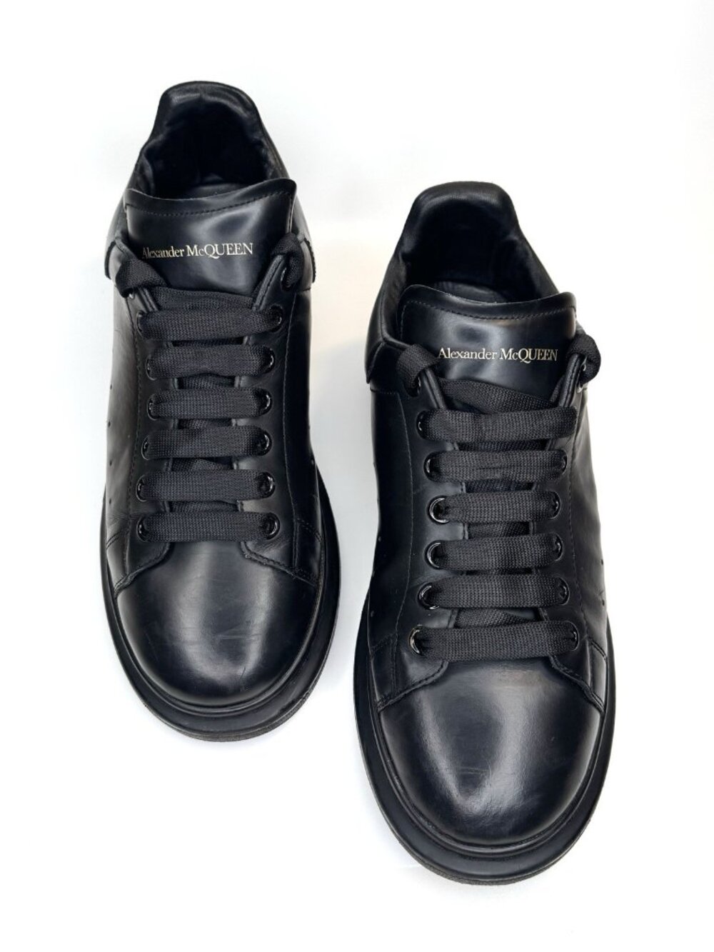 Alexander McQueen Men's US 10 EU 43 Oversized Black Leather Sneakers